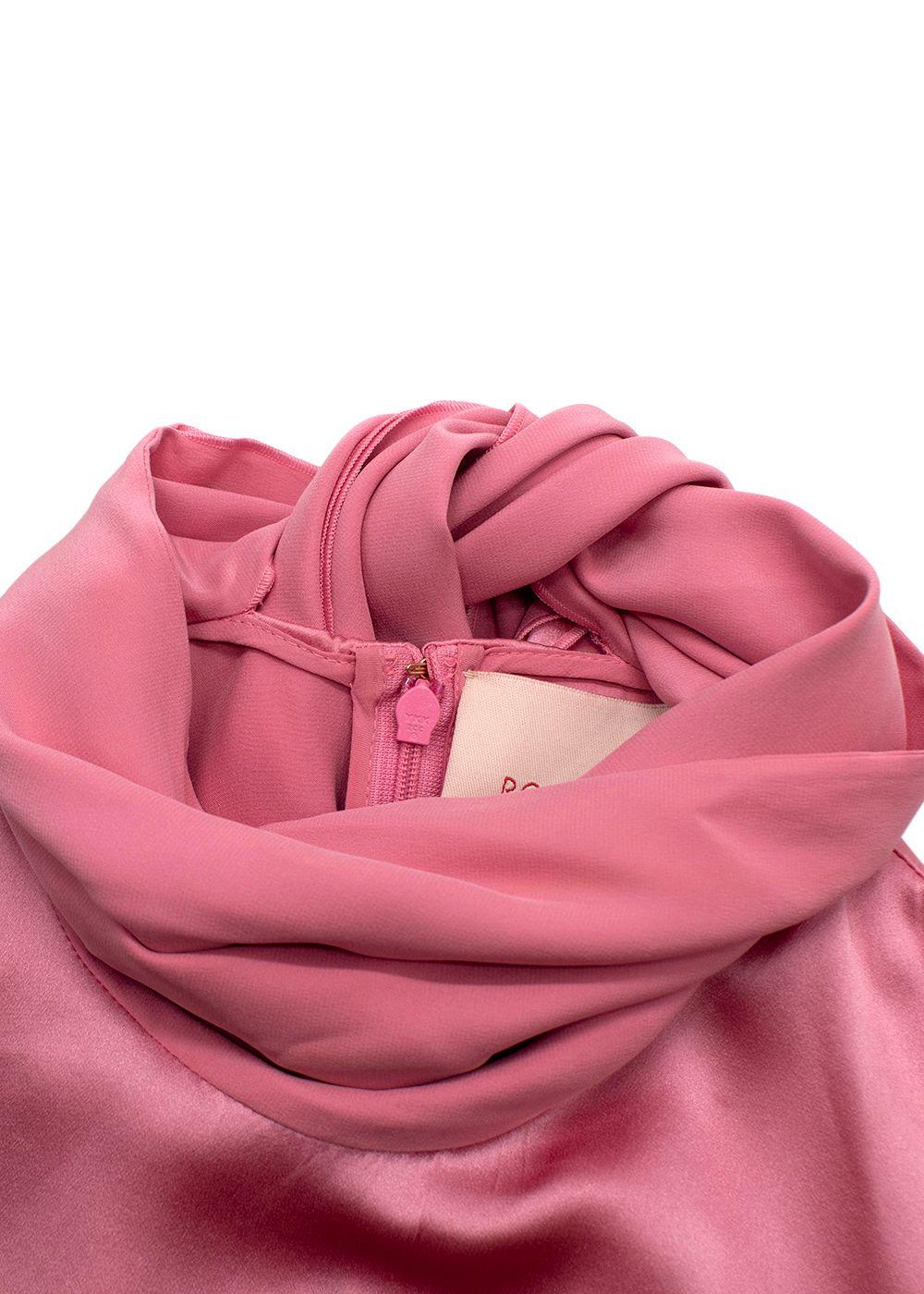 Roksanda Pink Sleeveless Silk Blouse with Neck Tie