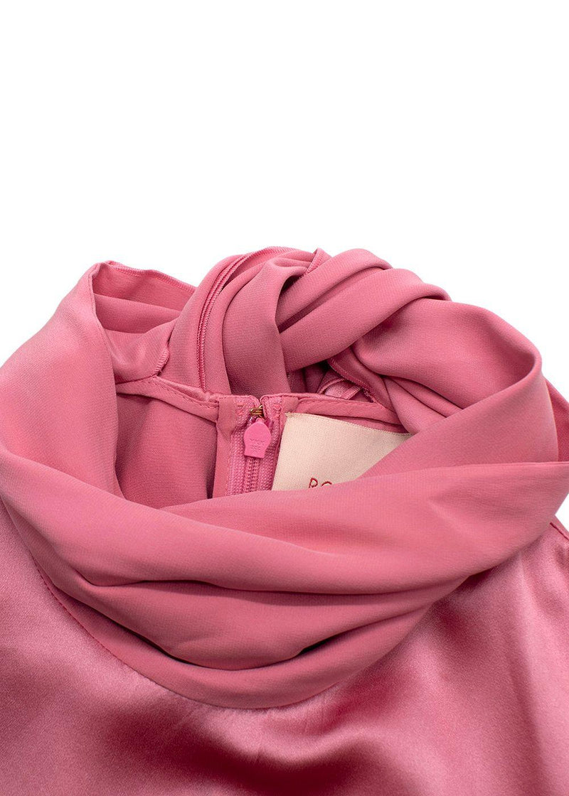 Roksanda Pink Sleeveless Silk Blouse with Neck Tie