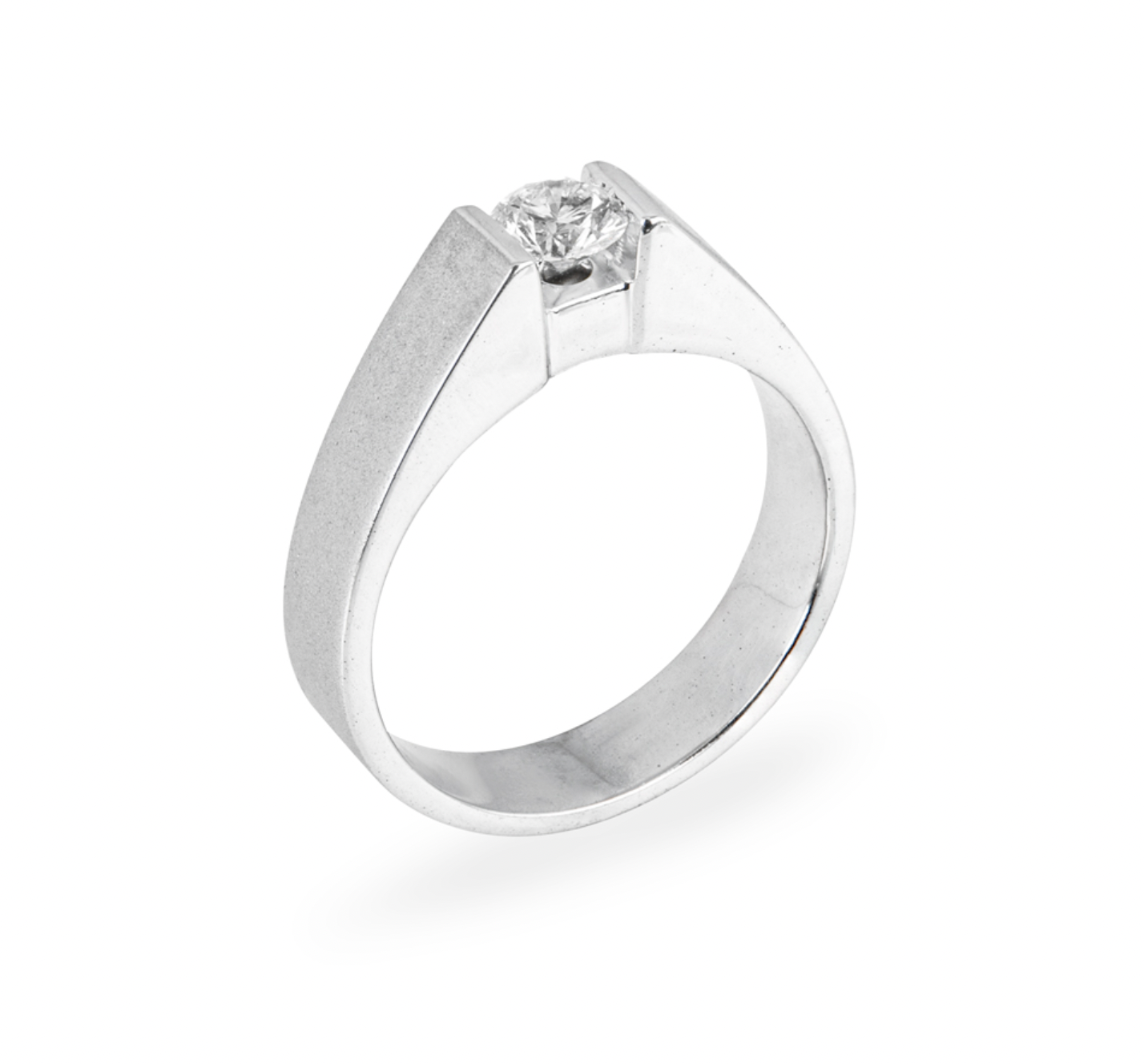 0.47ct Tension Set Diamond White Gold Ring - Size 59