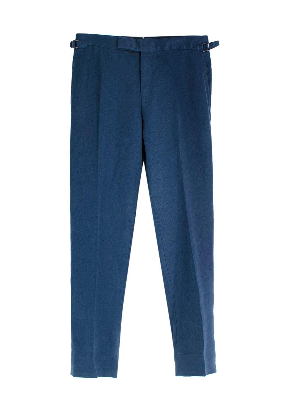 Tom Ford Navy Linen Trousers
