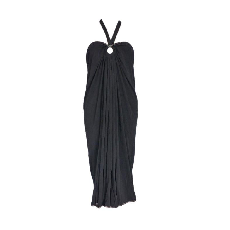 Hermes Black O-Ring Halterneck Evening Dress