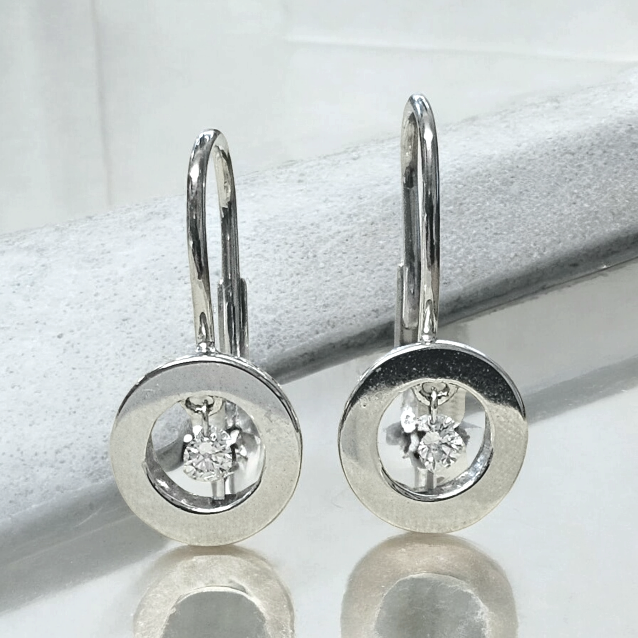 Bespoke Diamond And White Gold Earrings
