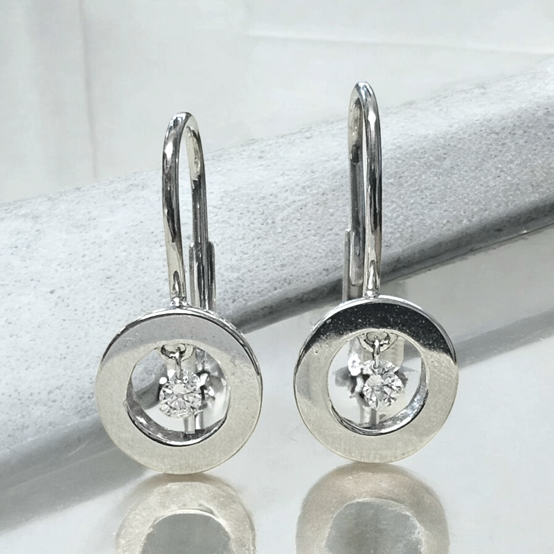 Bespoke Diamond And White Gold Earrings