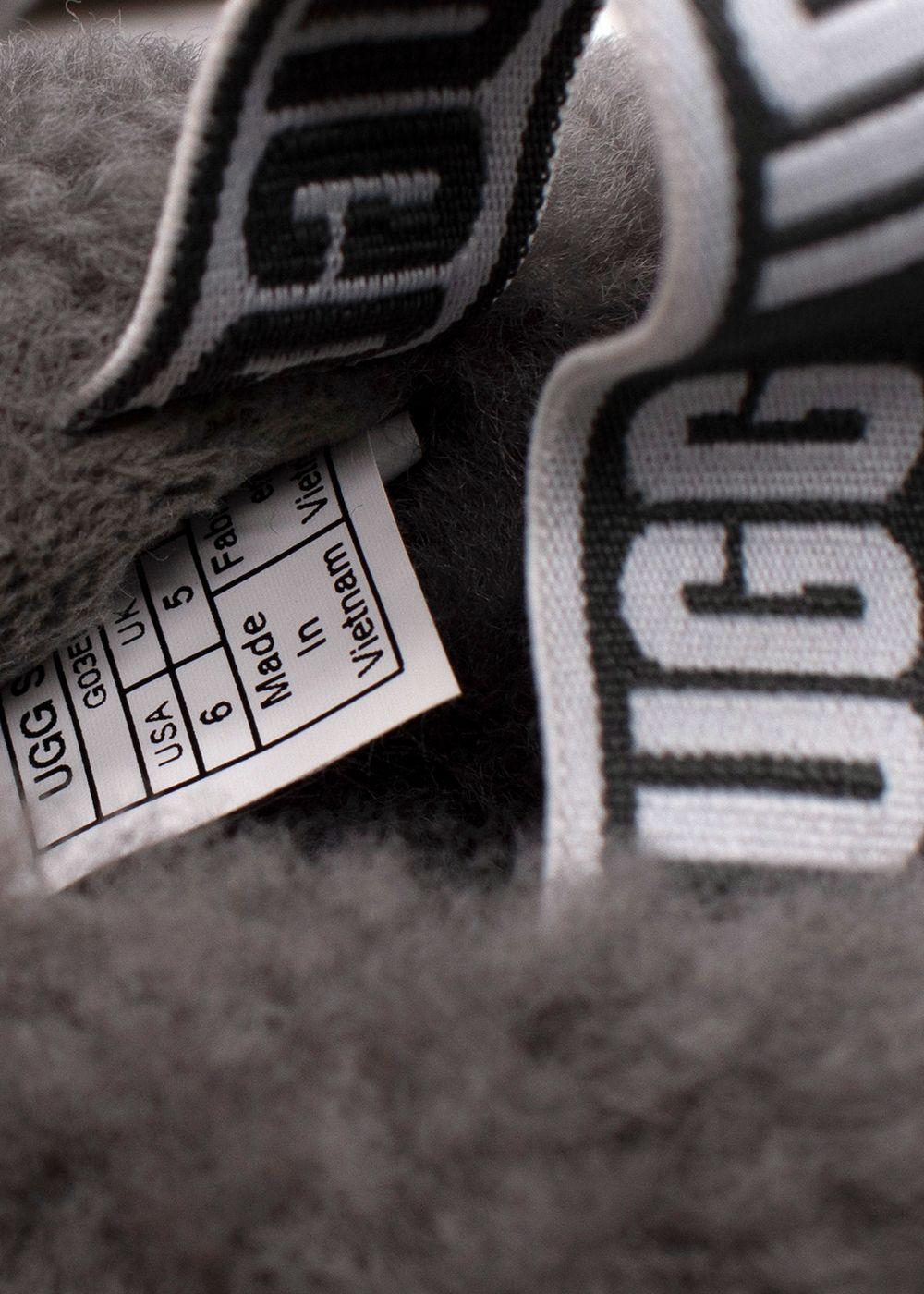 UGG Grey Kids fluffy Slides