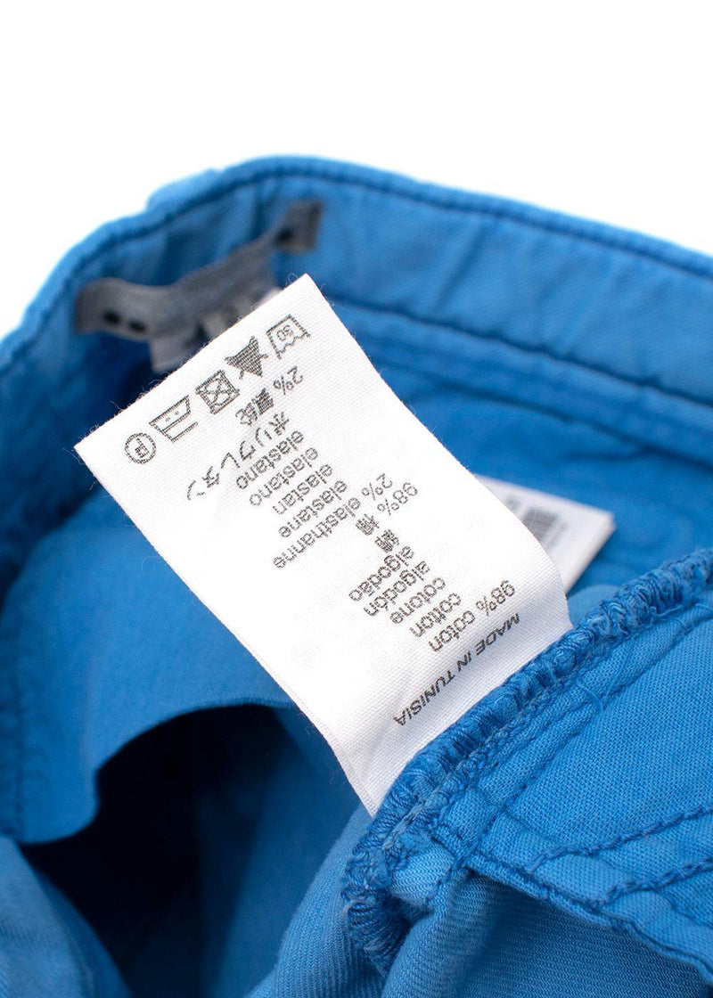 Blue Chambray Turn-Up Shorts
