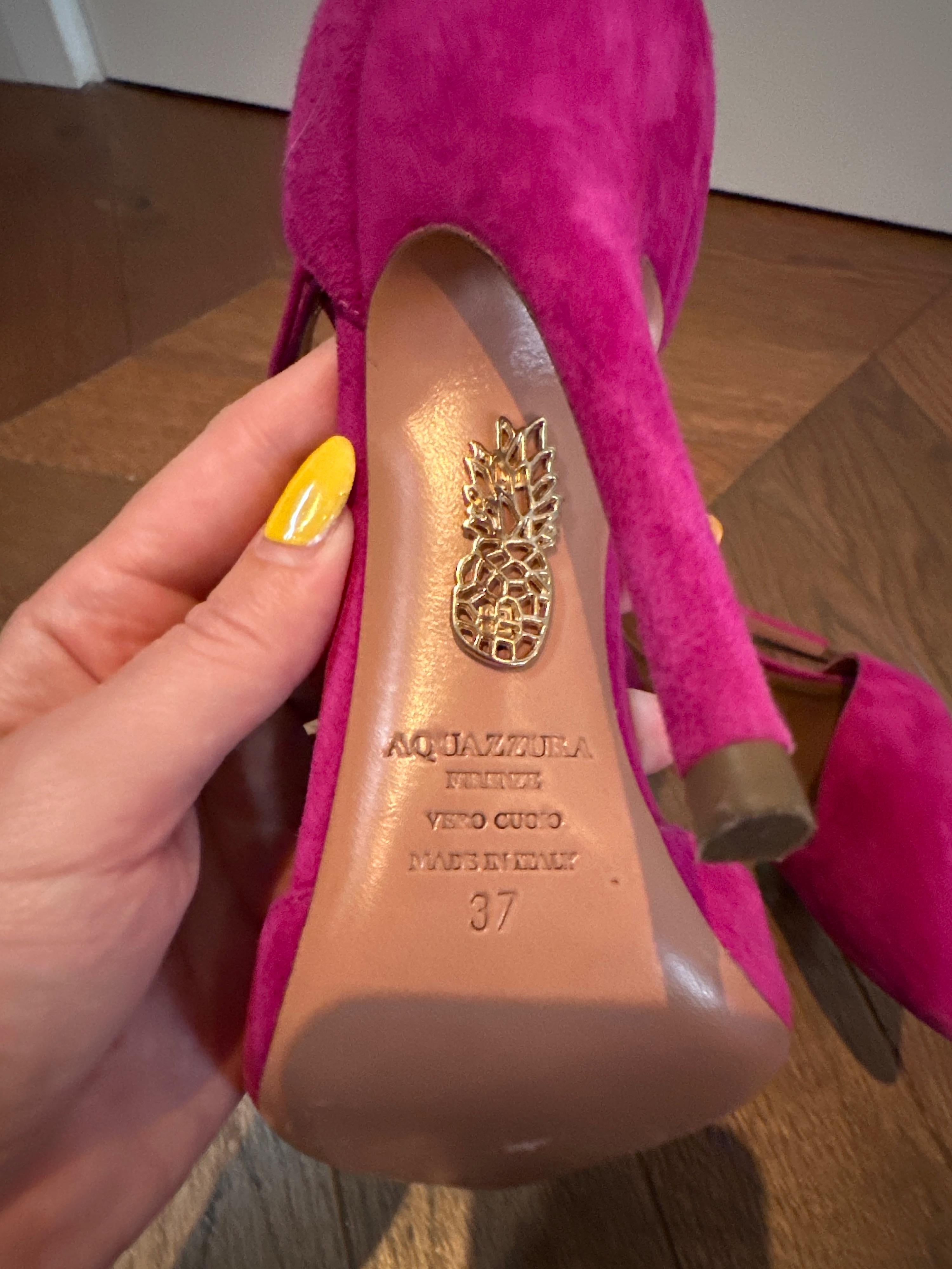 Aquazurra Pink Suede D'orsay  Heels
