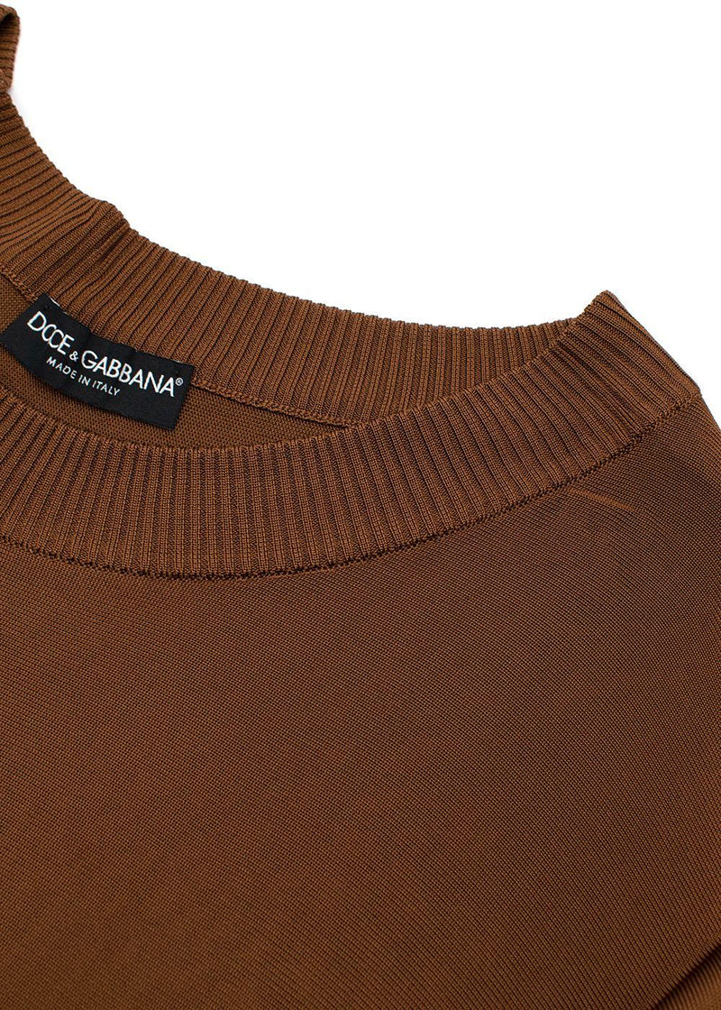 Chocolate Brown Fine-Knit Batwing Sweater