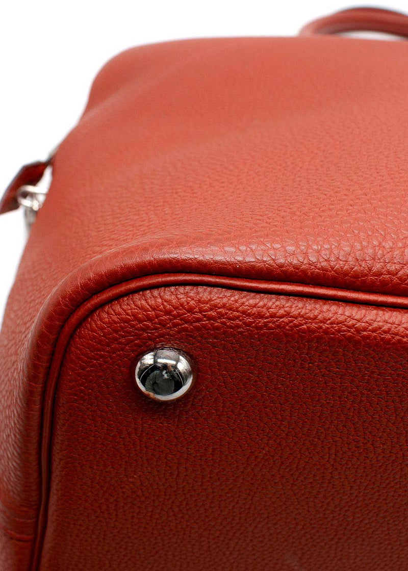 Hermes  Bolide 45in Brique Togo Leather  with Palladium Hardware