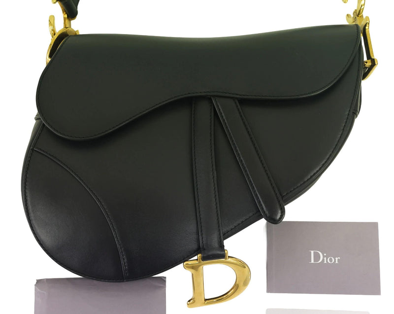 Dior Black Leather Saddle Bag