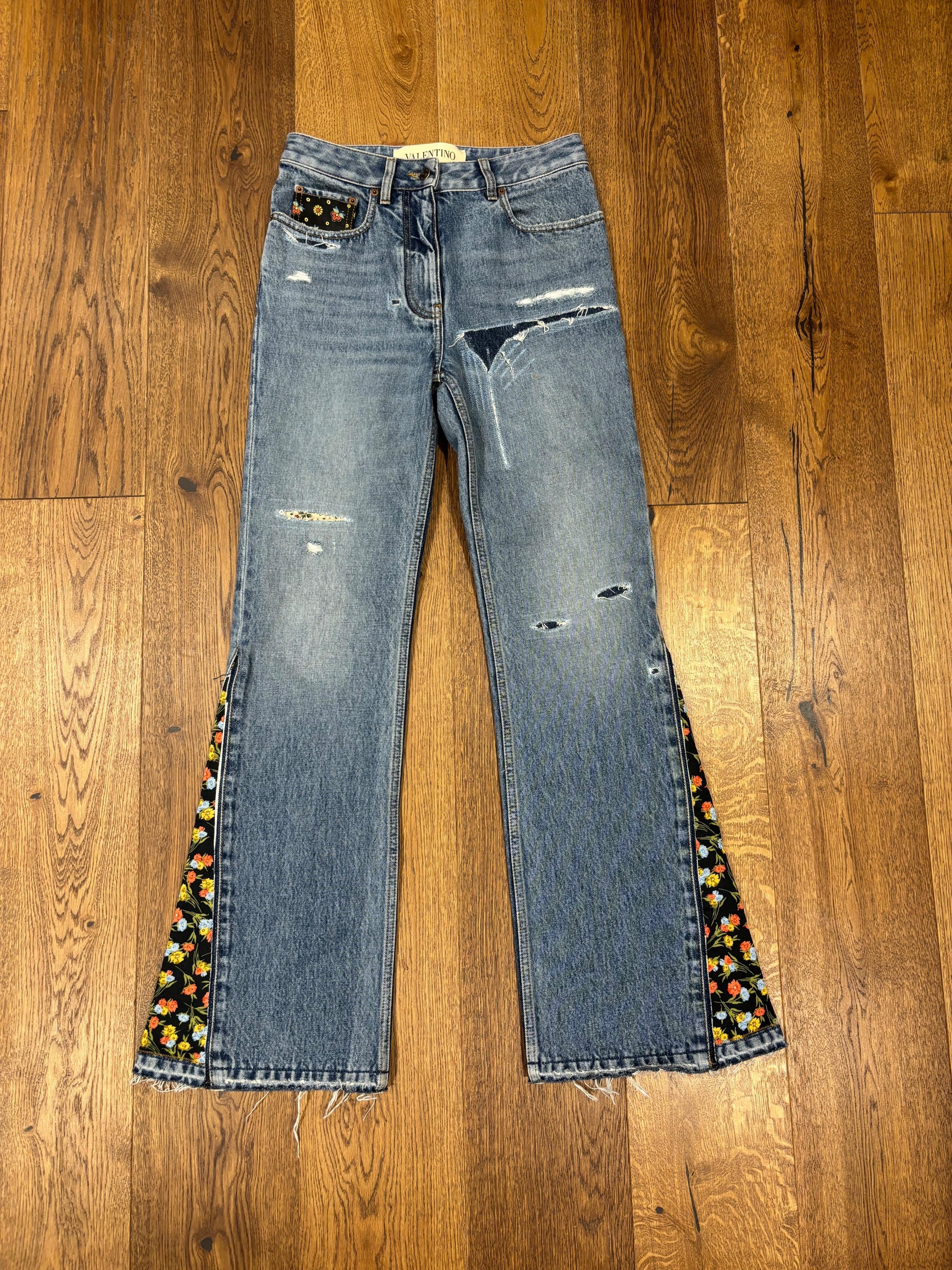 Valentino Embroidered Flared Jeans