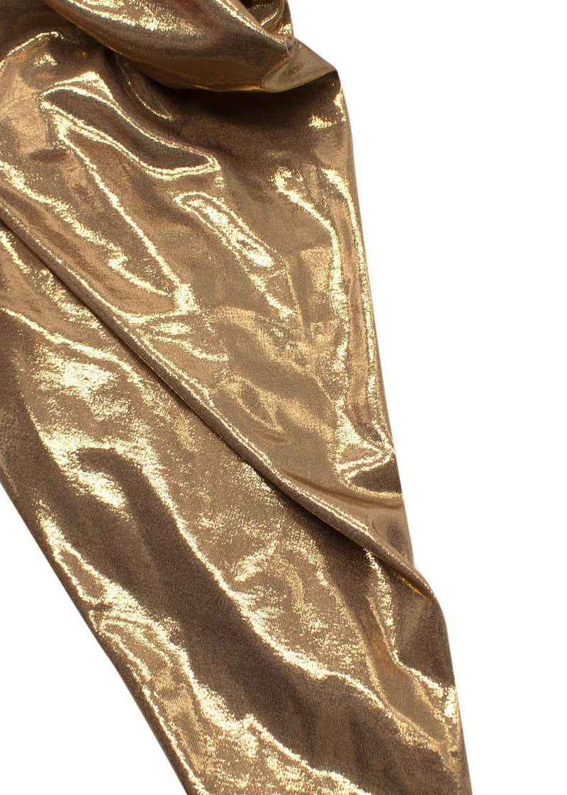 Norma Kamali Gold Lame 'Diana' Mini Dress