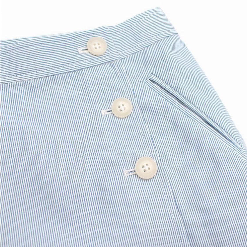 Bonpoint Girls 6Y Blue and White Striped Wrap Skirt