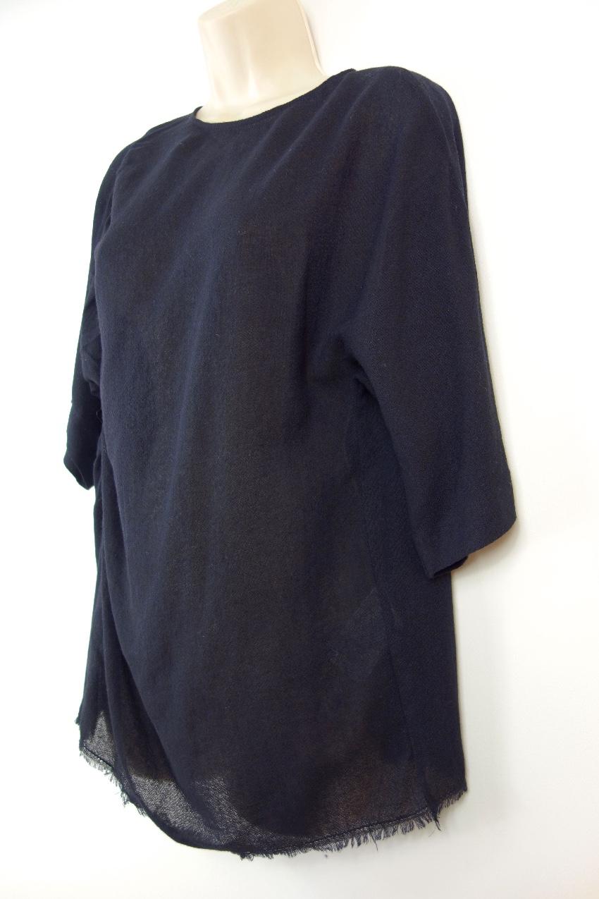 Bimba Y Lola Black Ruched Detail Crew Neck Top