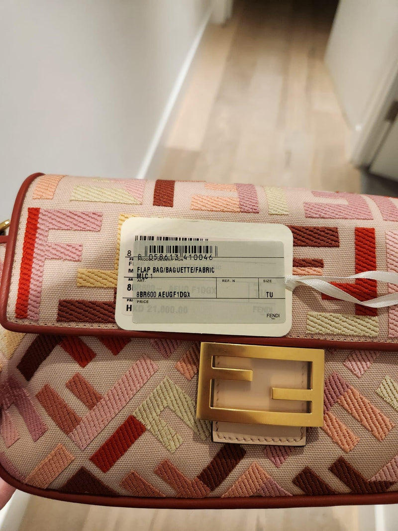 Fendi Pink Monogram Baguette Bag
