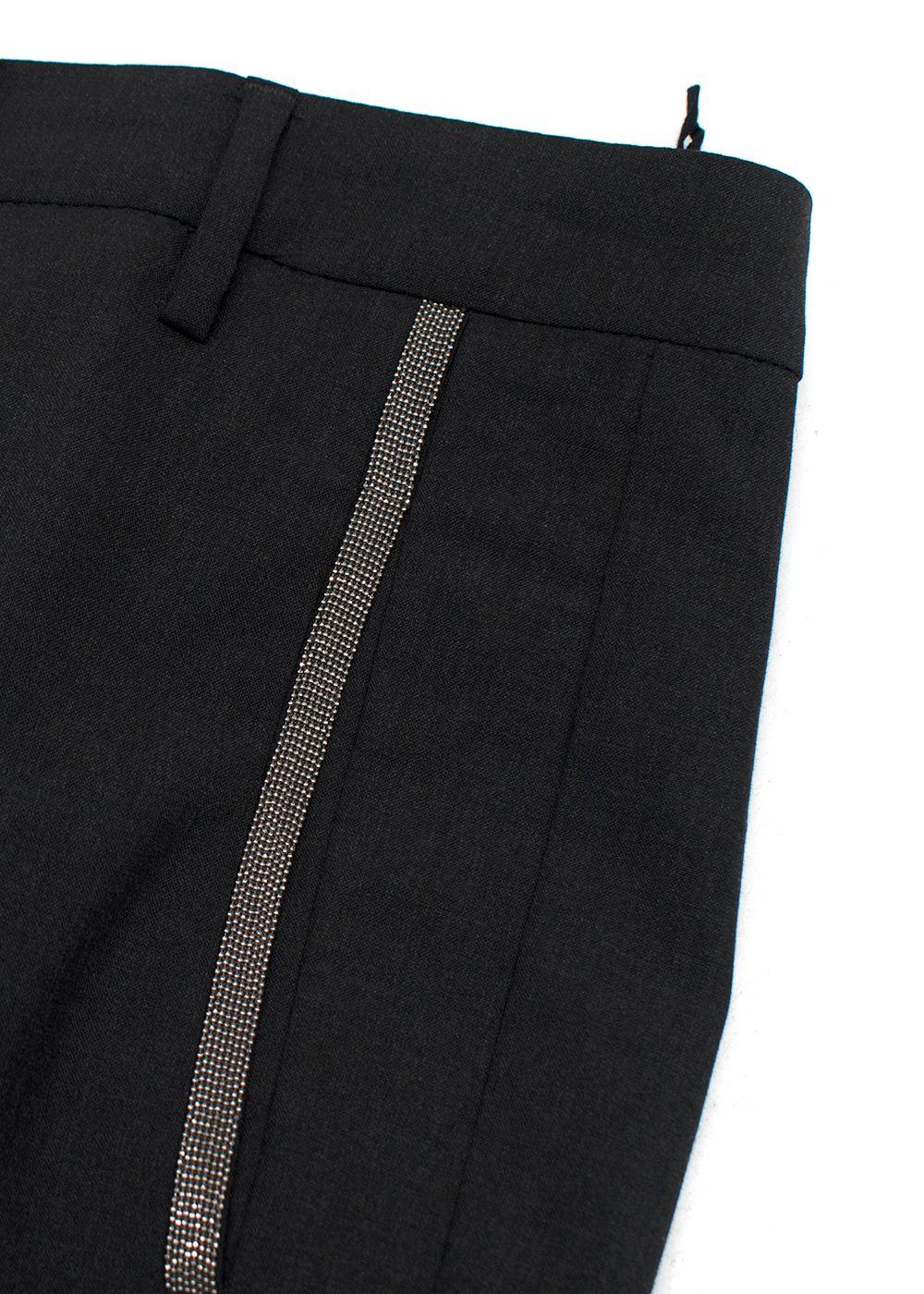 Brunello Cucinelli Charcoal Grey Trousers with Signature Embellishment