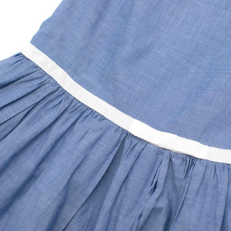 Mademoiselle Jacadi Blue Girls Cotton Dress