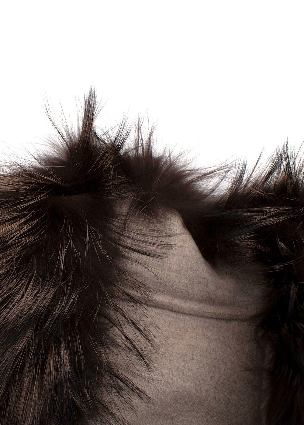 Shaky Loro Piana Wool Cape with Fox Fur Trim