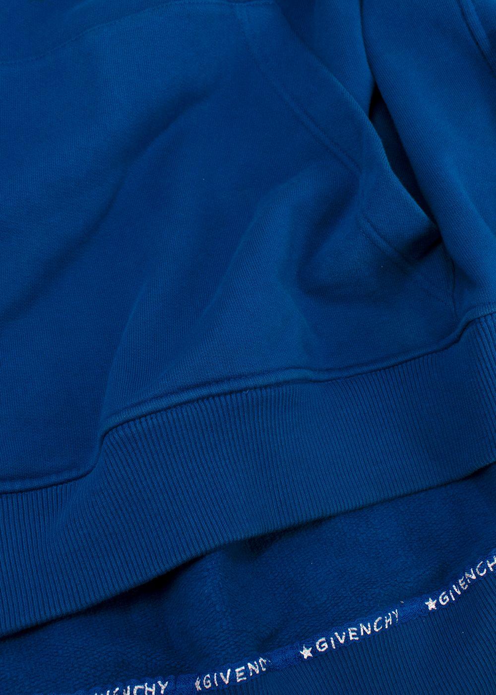 Givenchy Royal Blue Silk Tie Oversized Hoodie