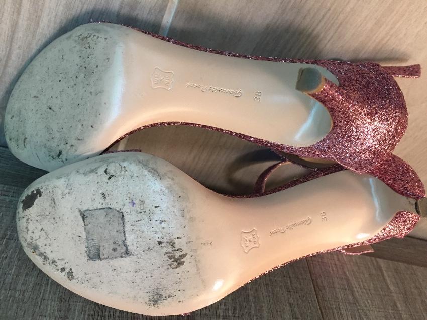 Gianvito Rossi Pink Lame Portofino 75 Sandals