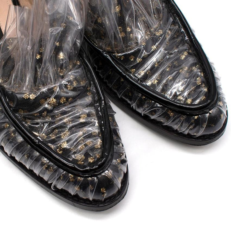 Midnight 00 Black Tulle & PVC Polka Dot Antoinette Loafers