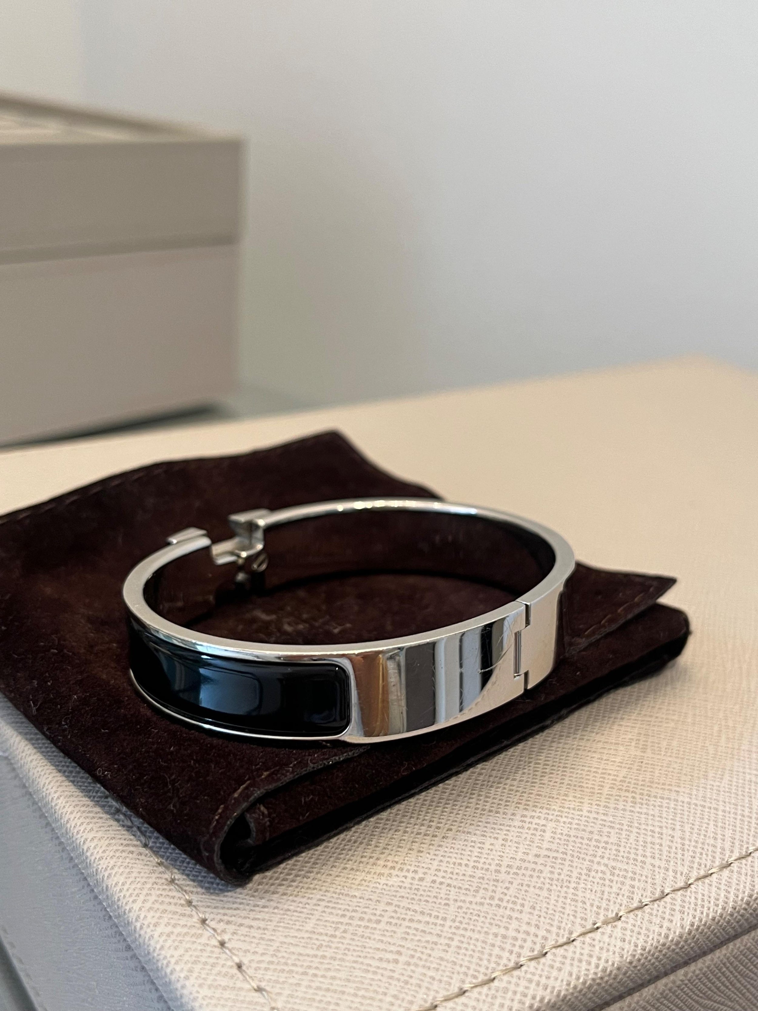 Hermes Black Clic Clac H Bracelet