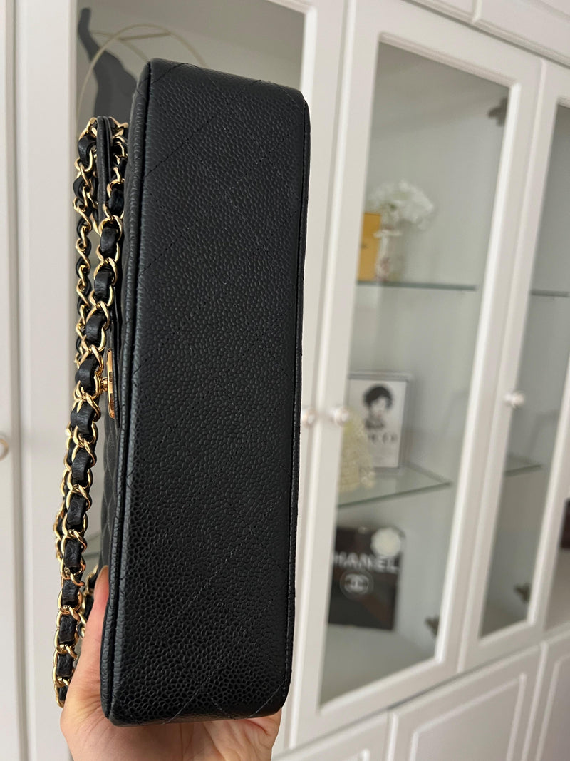 Black Caviar Medium Classic Double Flap Bag
