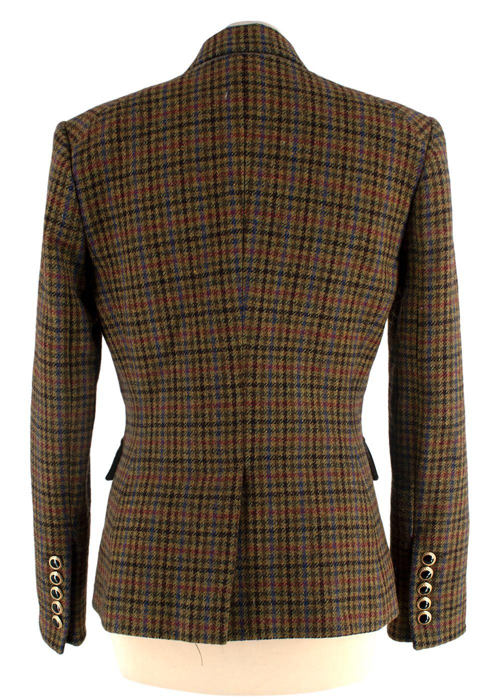 Veronica Beard Brown Houndstooth Woollen Blazer