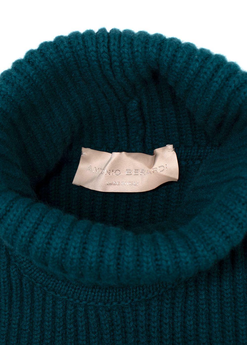 Antonio Berardi Teal Cold-shoulder Merino wool & Cashmere Jumper