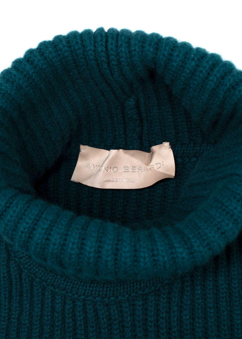 Antonio Berardi Teal Cold-shoulder Merino wool & Cashmere Jumper