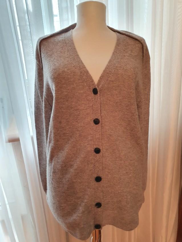 Alexander Wang Sheer Back Striped V-neck Cardigan