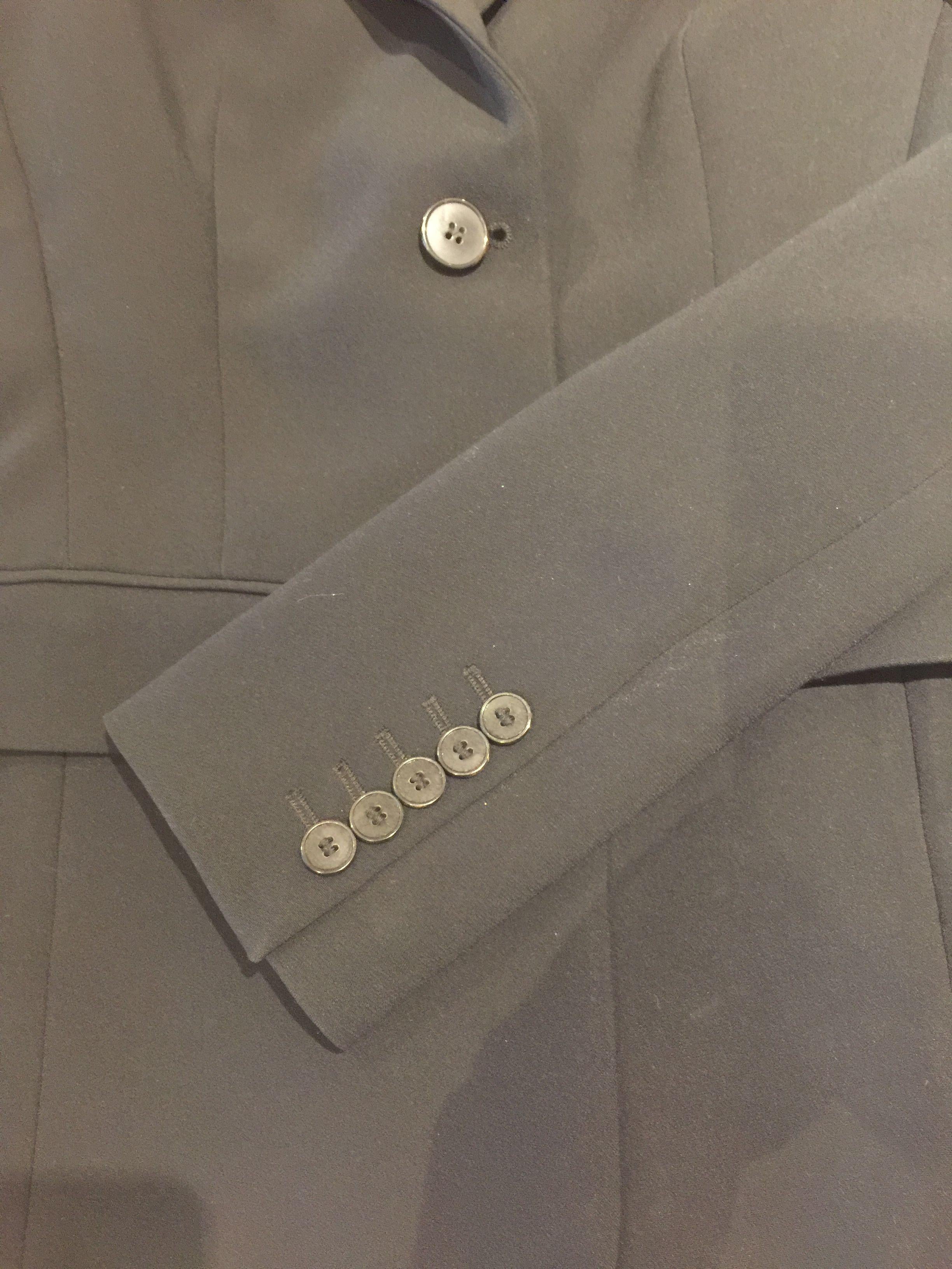 Black Crepe Single-Breasted Blazer
