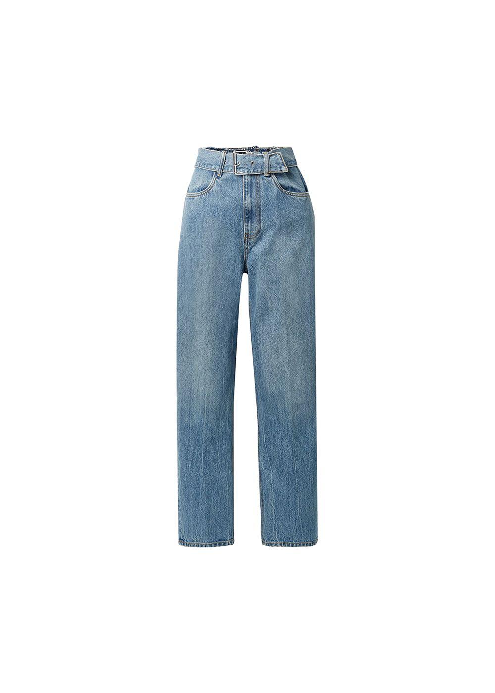 High Waist Belted Jeans