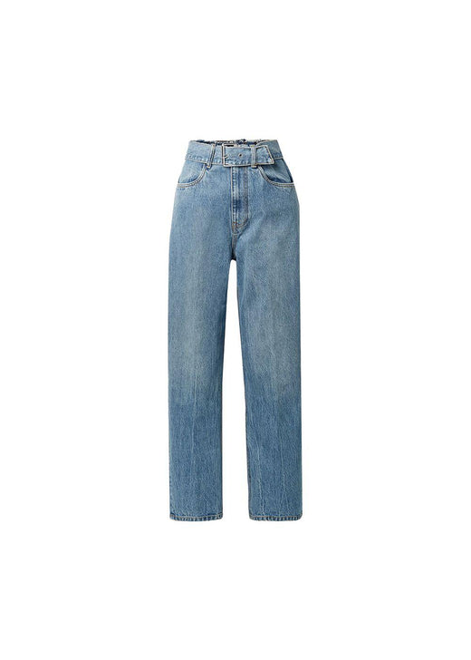 High Waist Belted Jeans