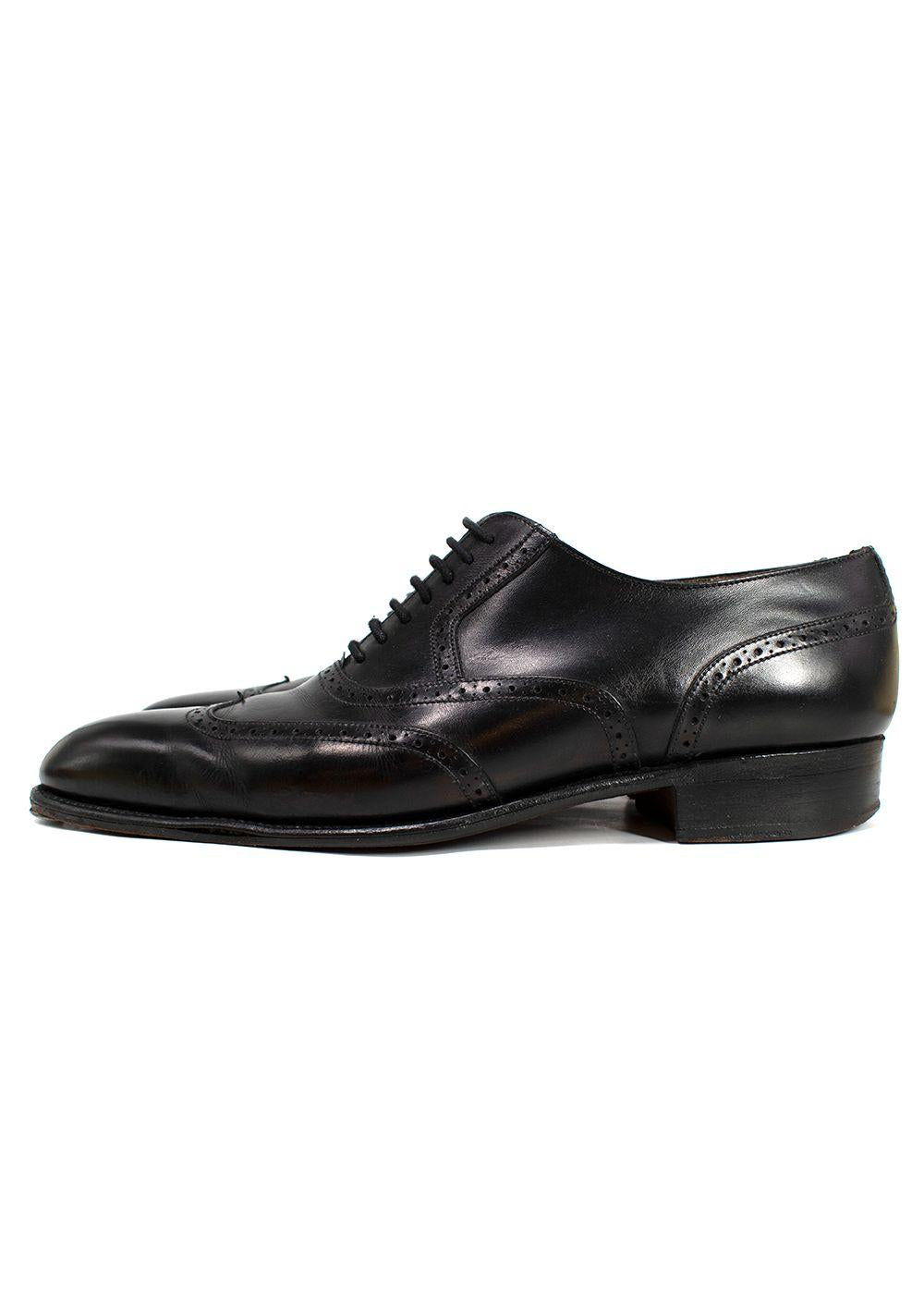 J.M. Weston Black Perforated Leather Dress Shoes