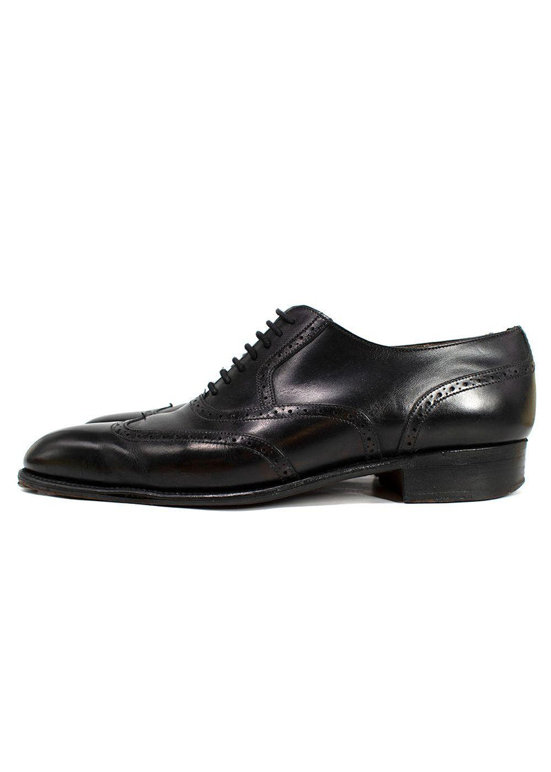 J.M. Weston Black Perforated Leather Dress Shoes