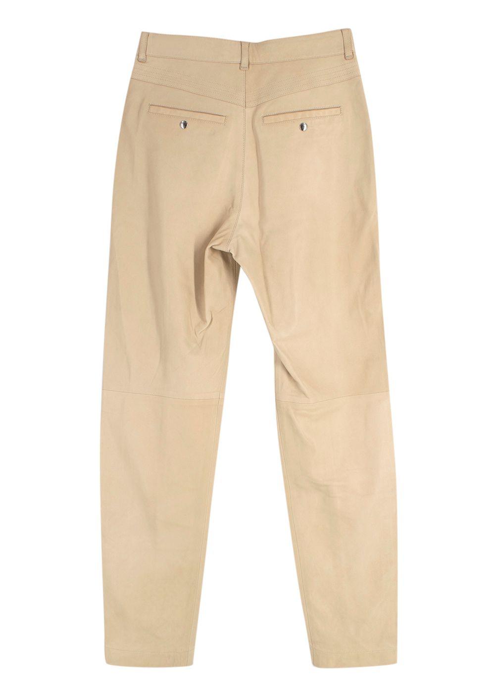 Iro Cream Fotsy Slim Leather Trousers
