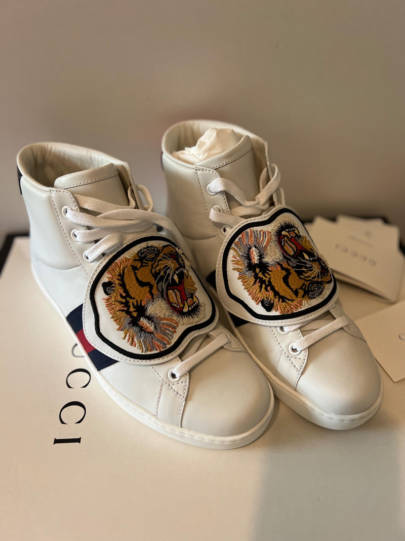 Gucci Tiger Patch Ace High Tops