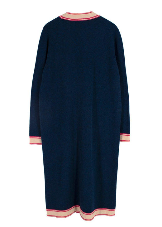Chanel Longline Navy & Pink Cashmere Cardigan