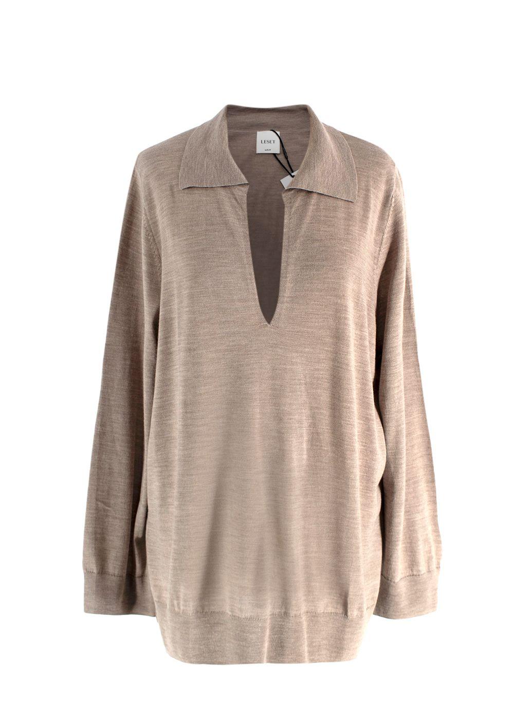 Leset Sand Brown James V Neck Polo Shirt