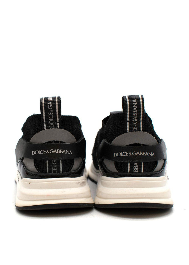 Black suede & mesh logo trainers