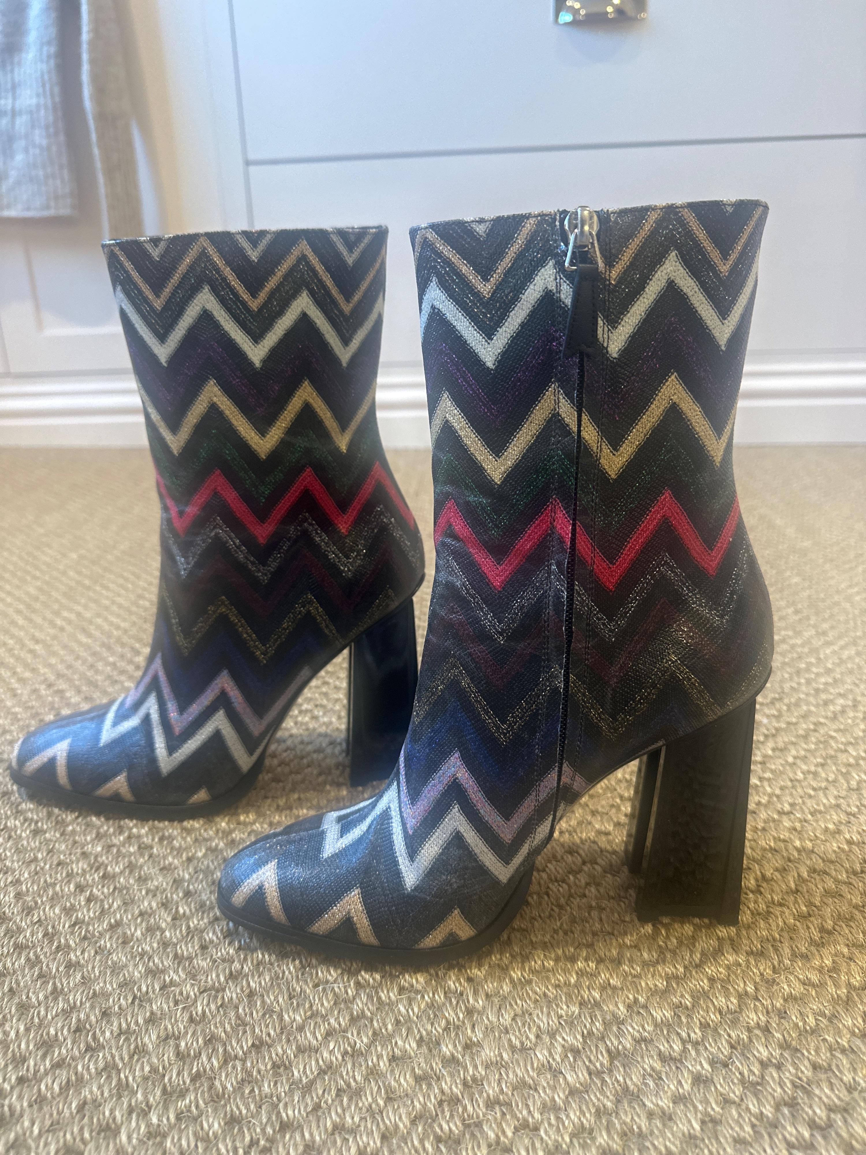 Missoni Multicoloured Zig Zag Ankle Boots