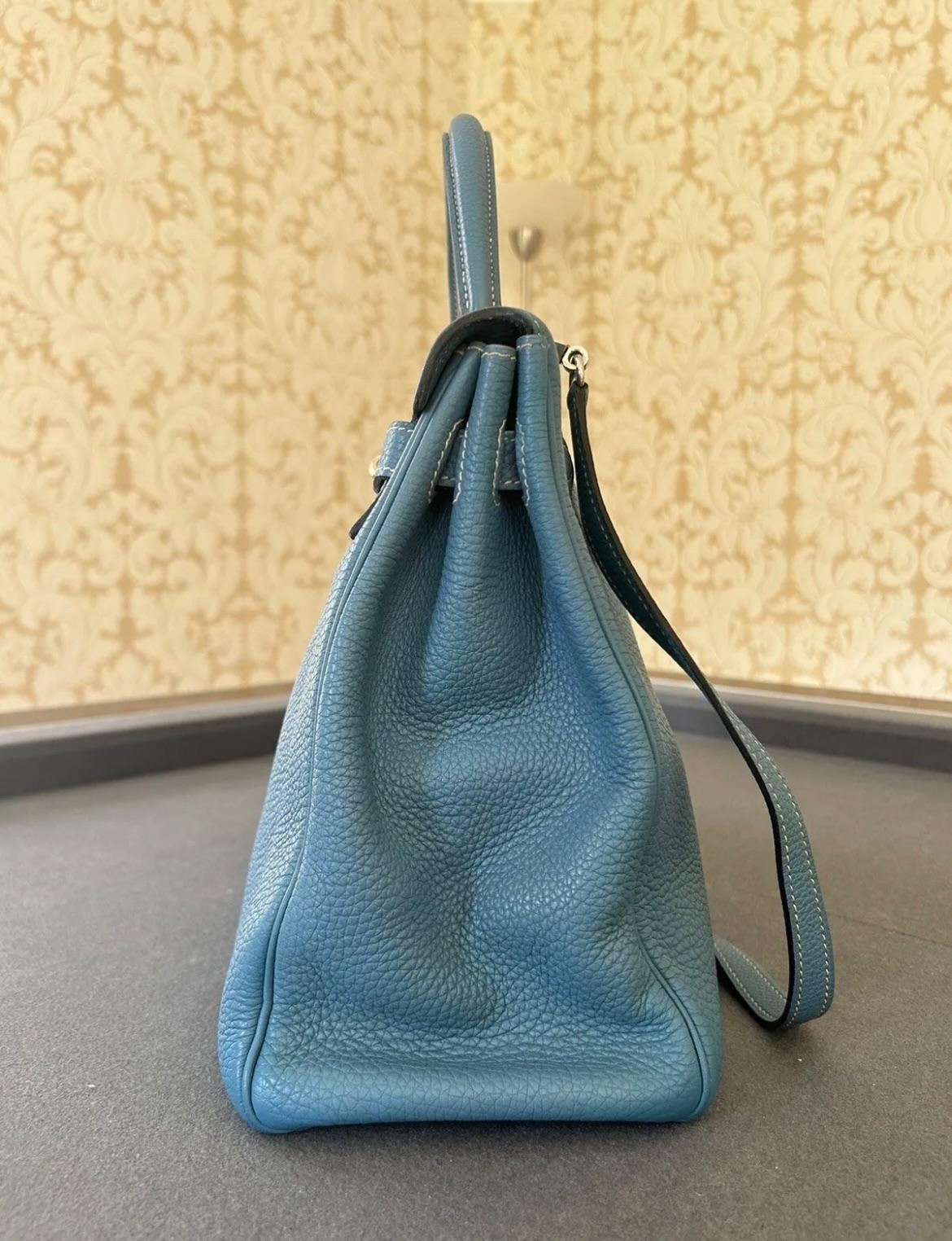 Blue Jeans Togo Leather Kelly Bag