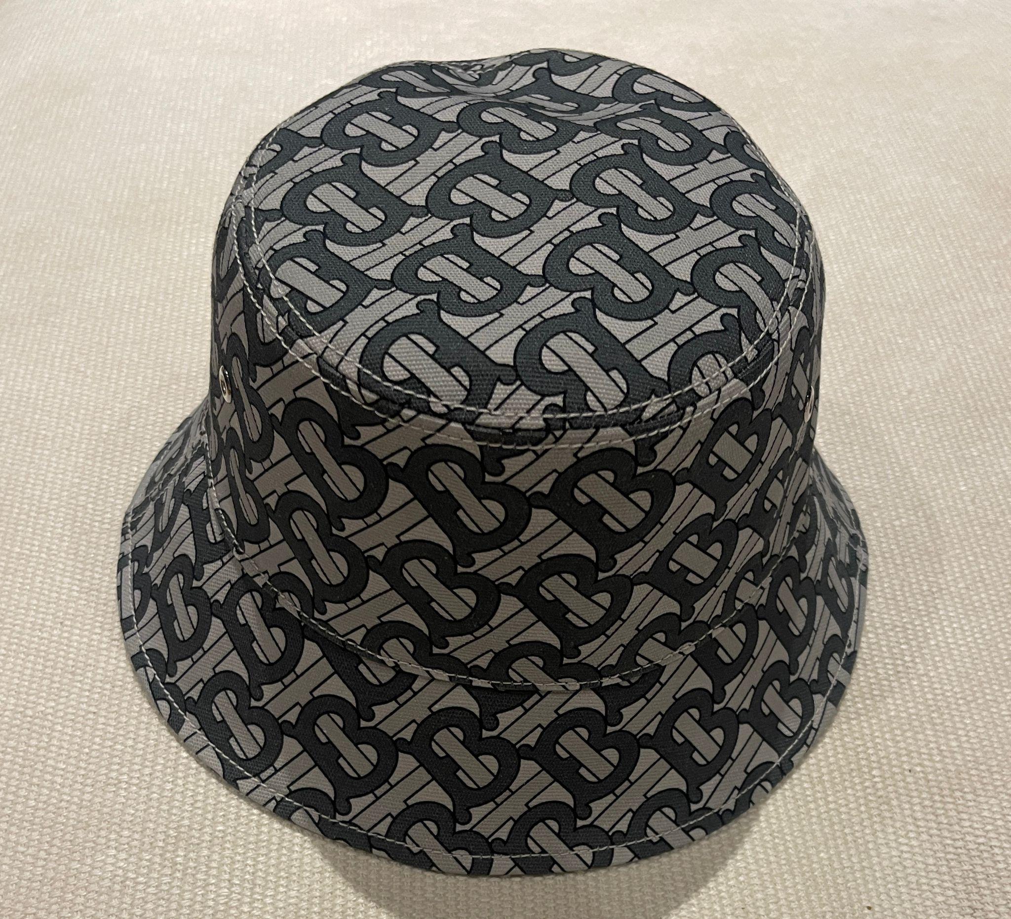 Grey TB Monogram Bucket Hat