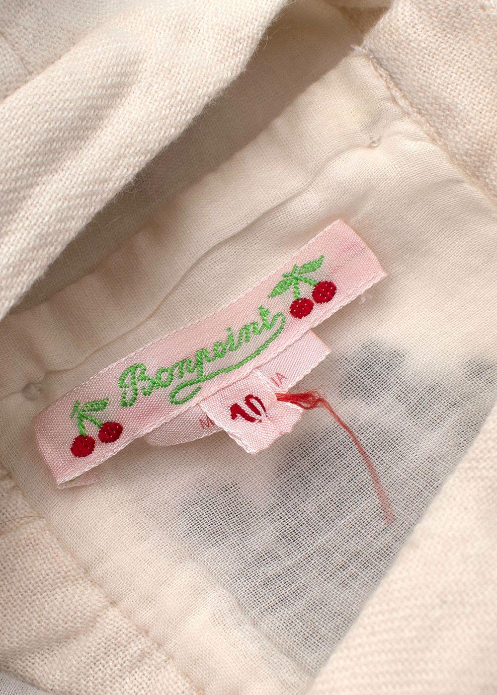 Bonpoint Kids 10Y Cream Embroidered Blouse