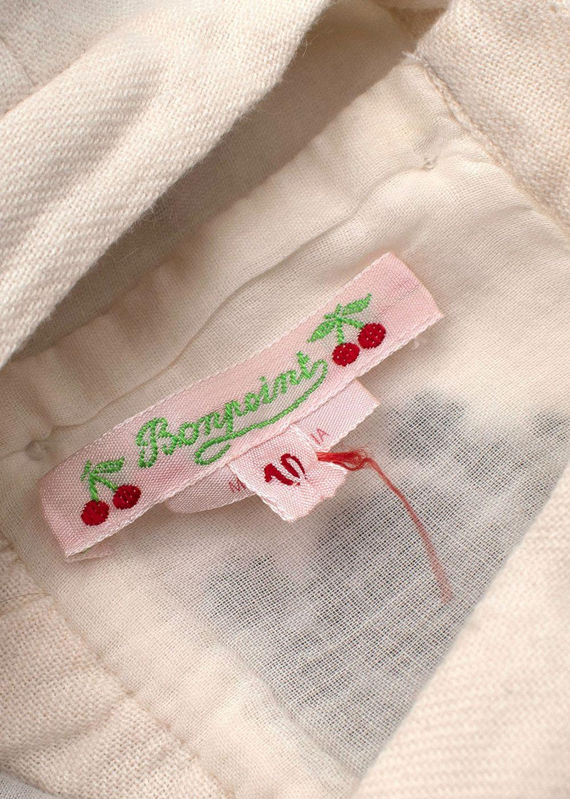 Bonpoint Kids 10Y Cream Embroidered Blouse