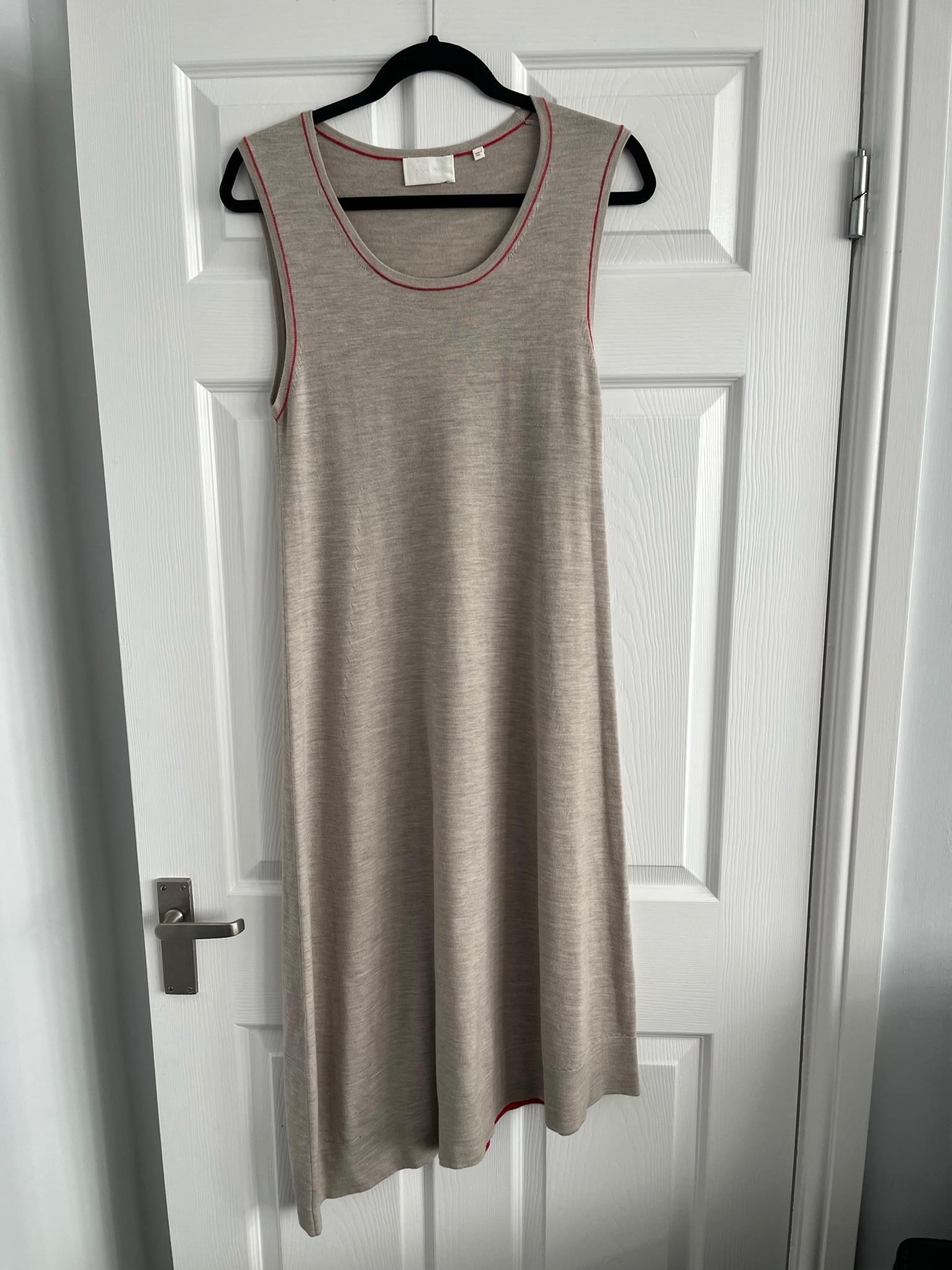 Beige Merino Wool Asymmetric Dress