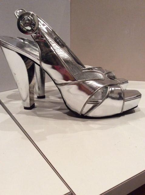 Barbara Bui silver metallic heels