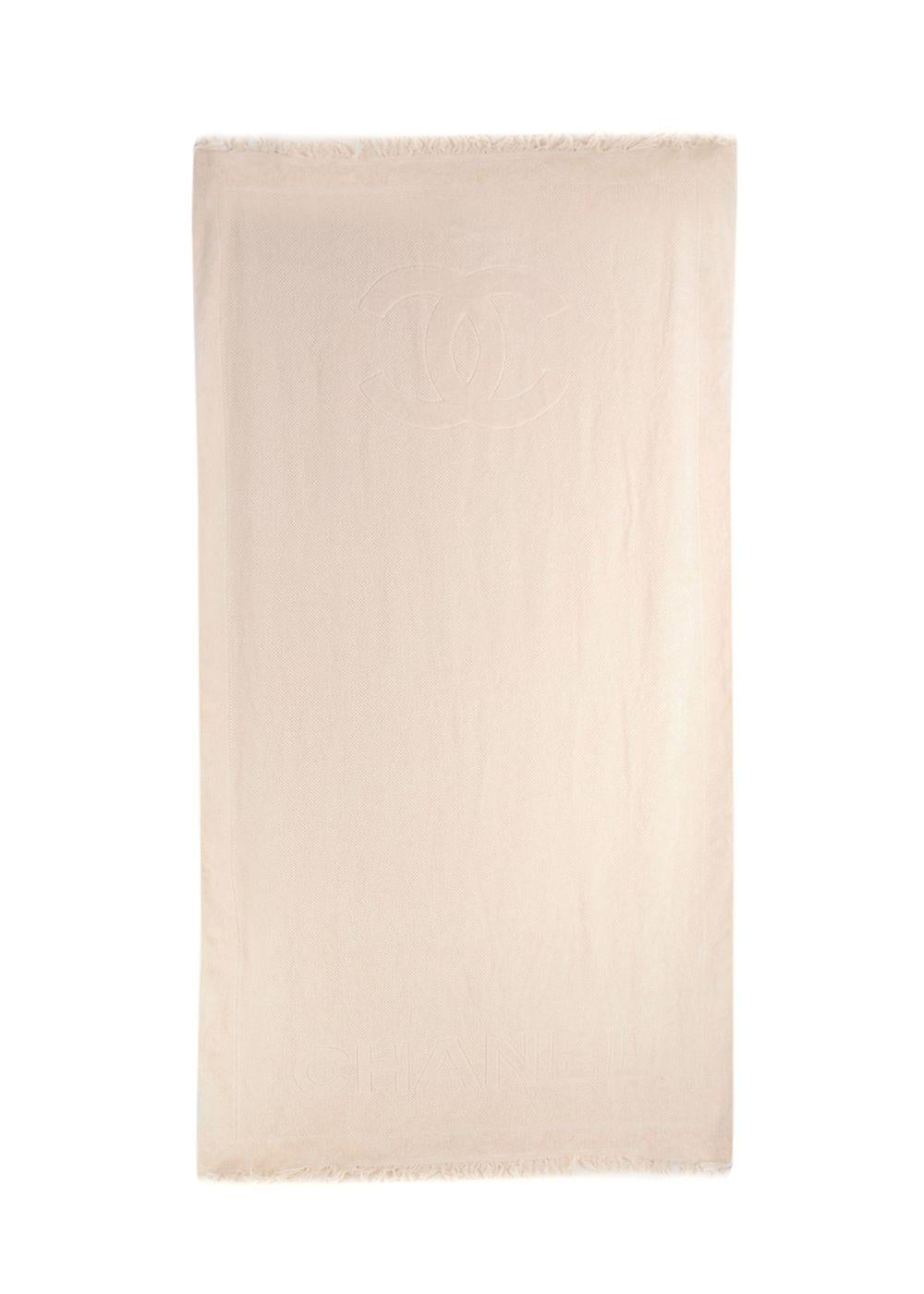 Chanel Beige Cotton Beach Towel