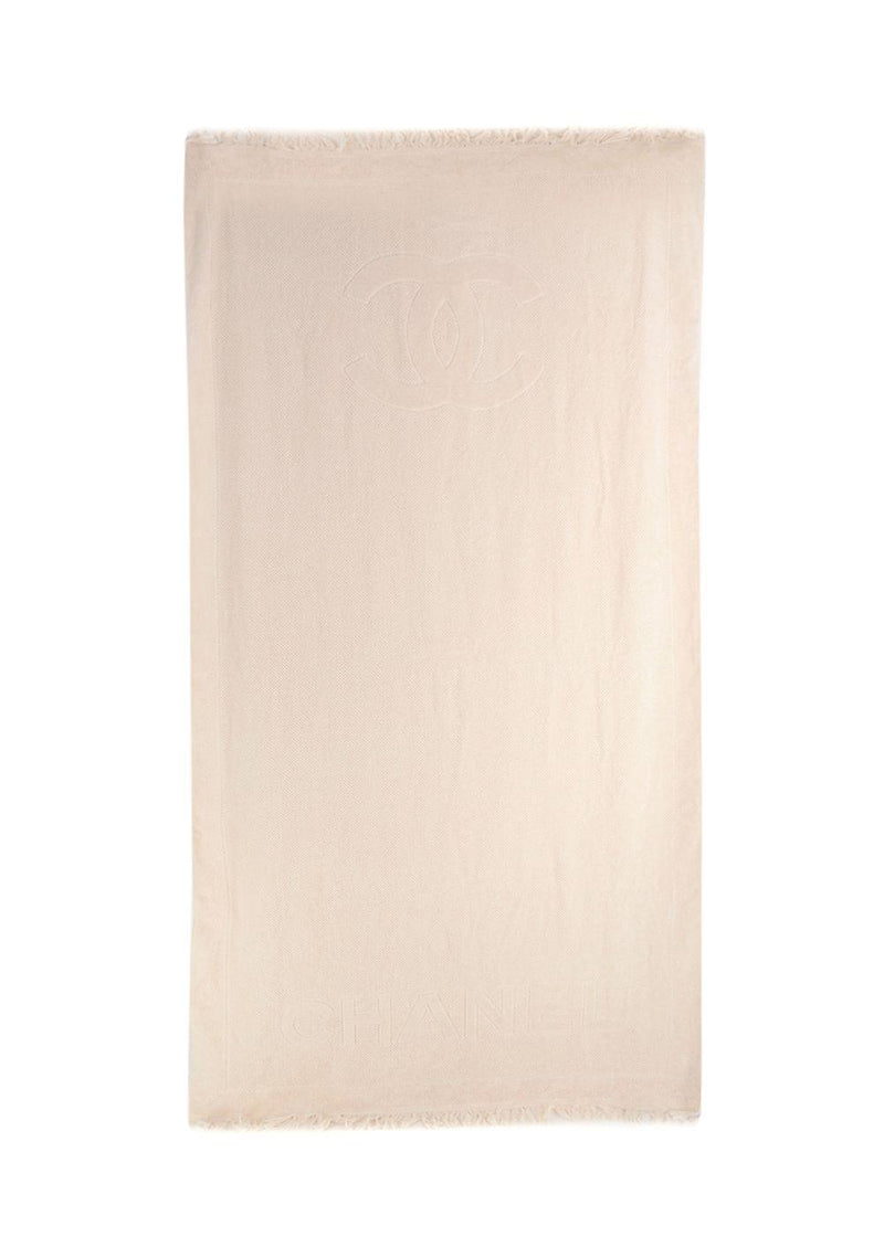 Chanel Beige Cotton Beach Towel