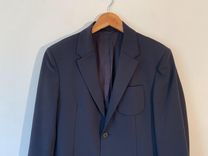 Blue Wool Blend Tailored Jacket